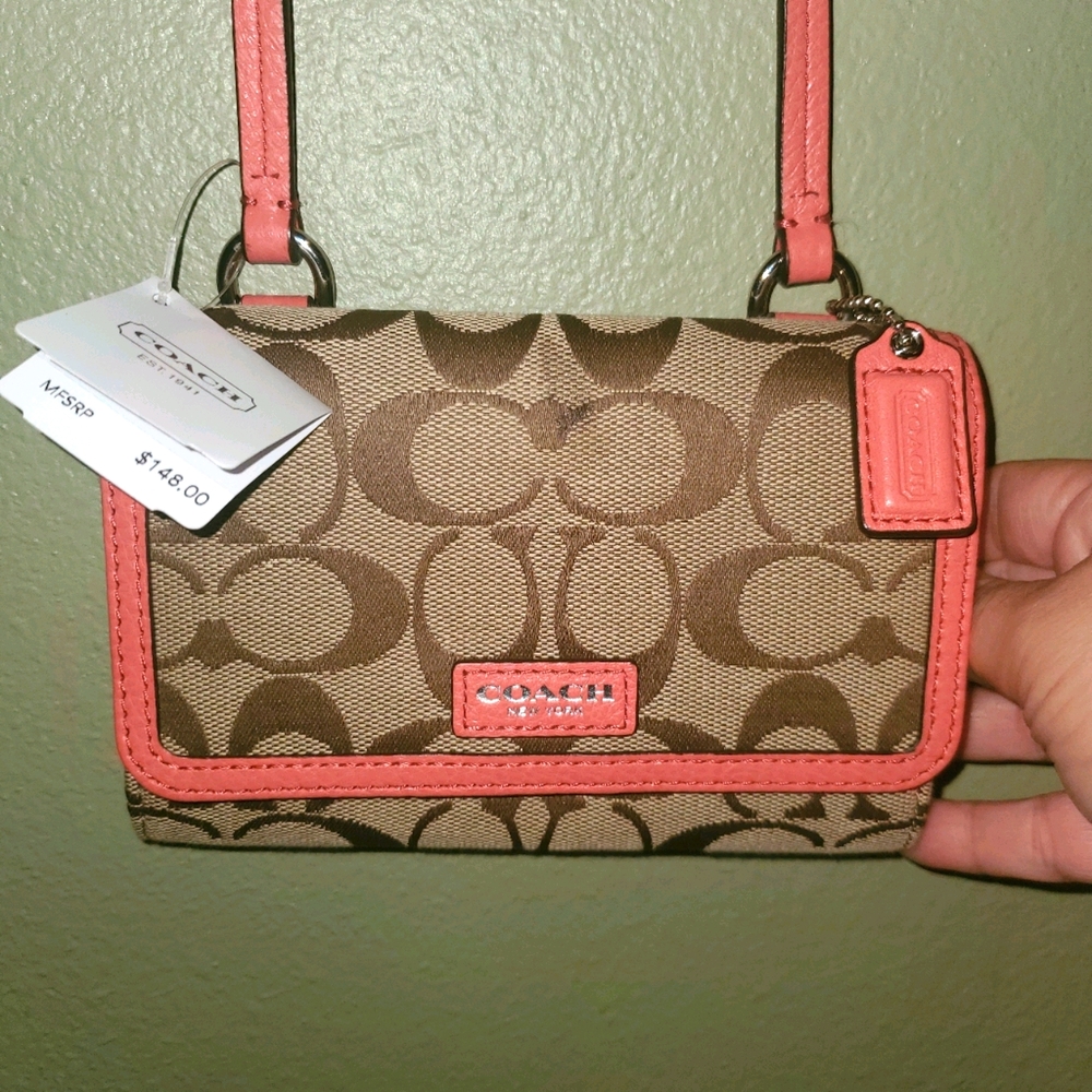Coach Avery Signature Leather Phone Crossbody